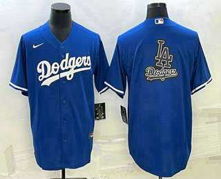 Men%27s Los Angeles Dodgers Blue Team Big Logo Cool Base Stitched Baseball Jersey->los angeles dodgers->MLB Jersey